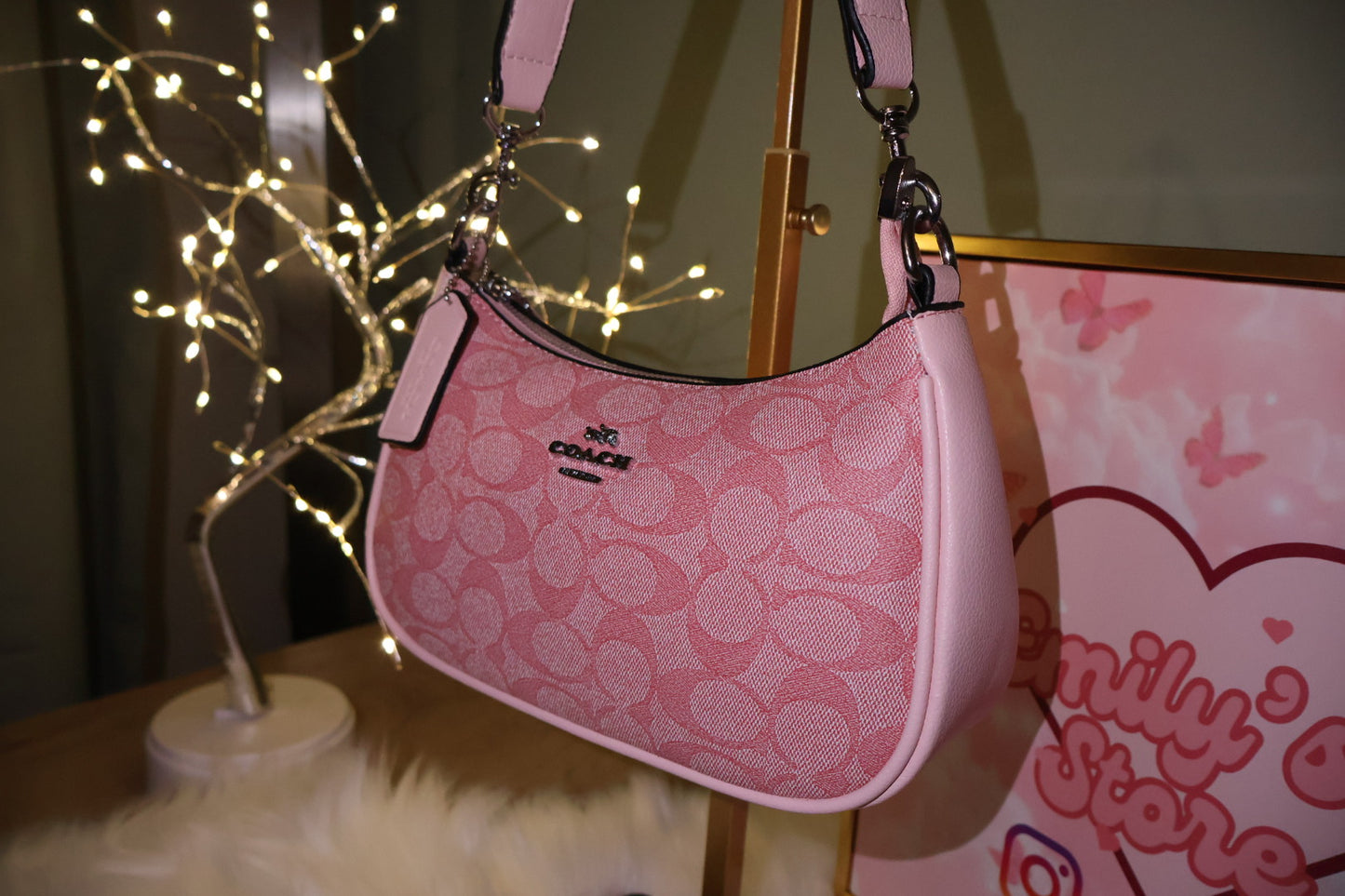 Pink Teri (Silver Hardware)