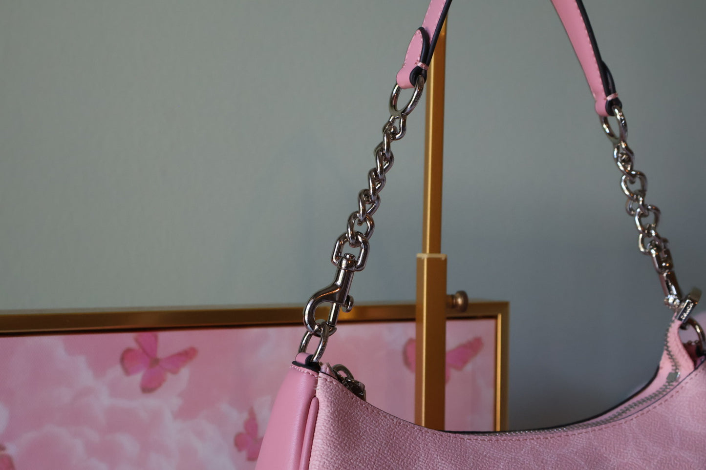 Powder Pink With Silver Hardware