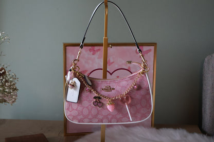 Pink With White Teri (Charms Included)