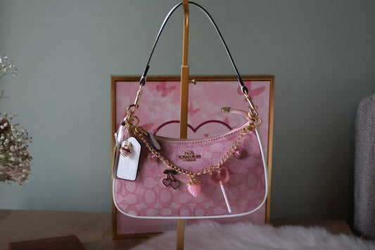 Pink With White Teri (Charms Included)
