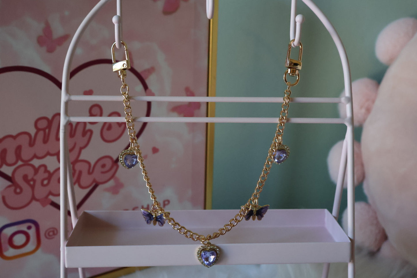 Customized Violet Heart/Butterfly Charm