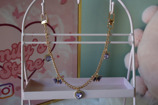 Customized Violet Heart/Butterfly Charm