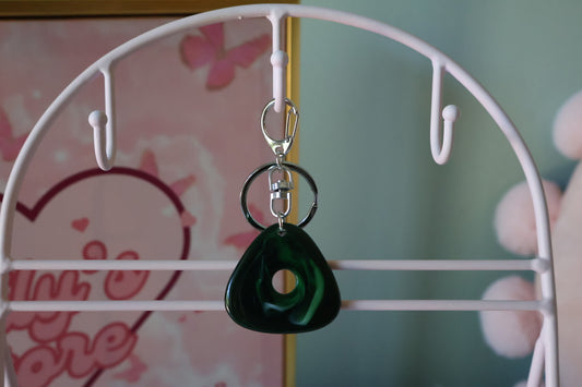 Green Triangle Stone Charm