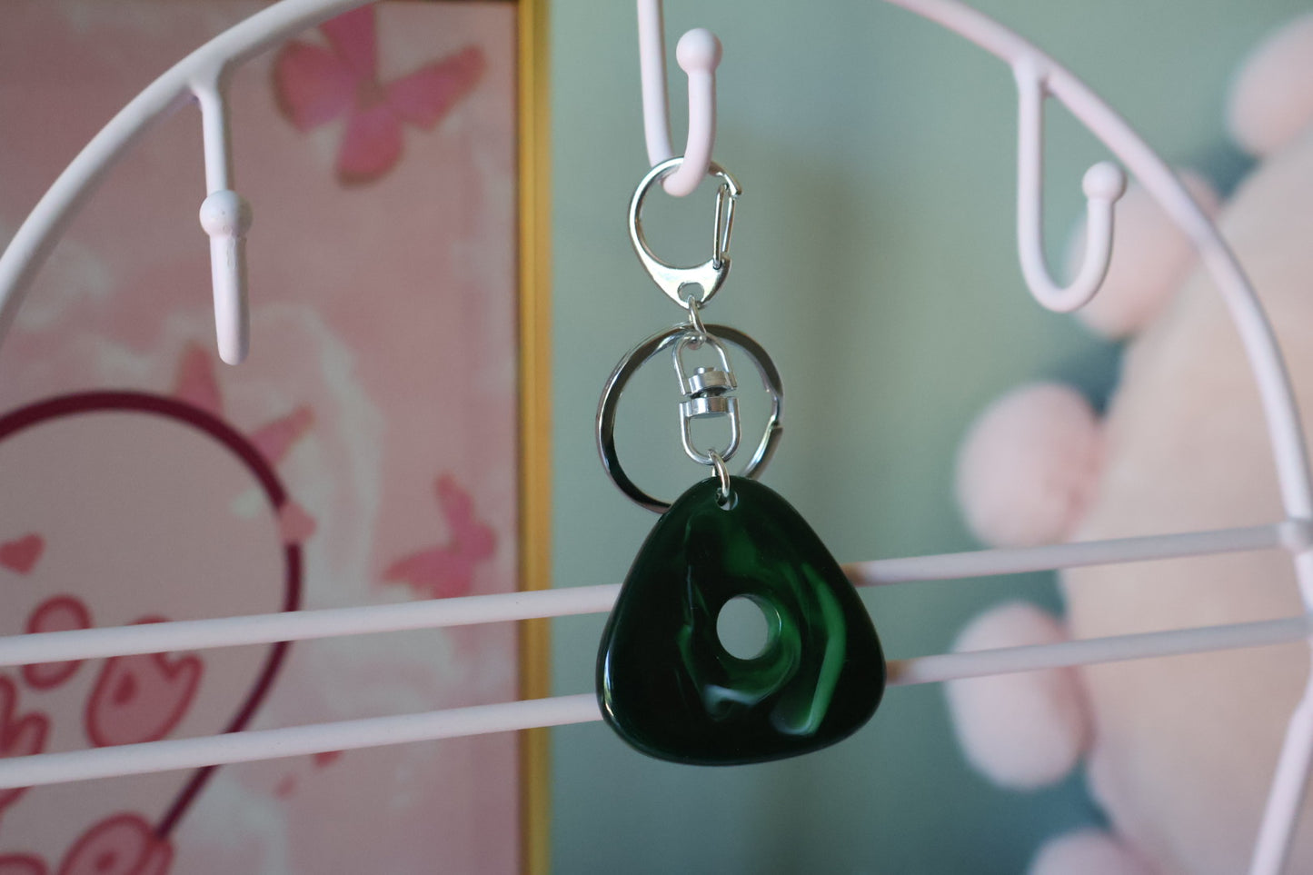 Green Triangle Stone Charm