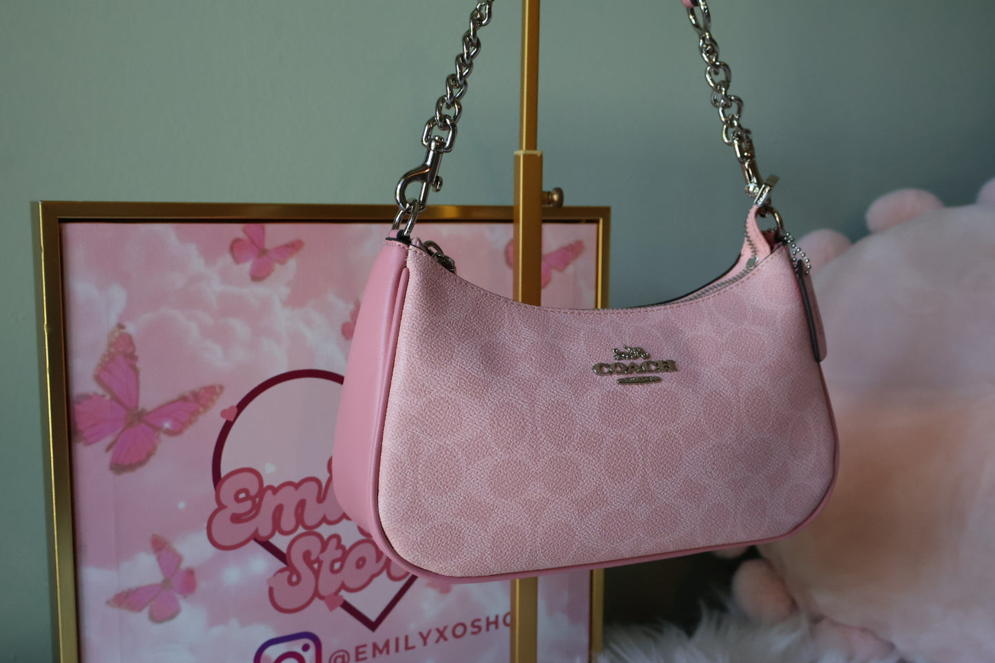 Powder Pink With Silver Hardware