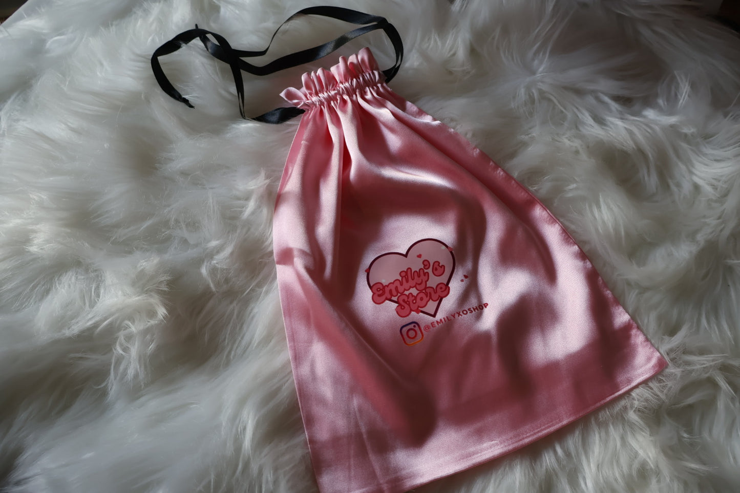 Emily's Pink Silk Dust Bag